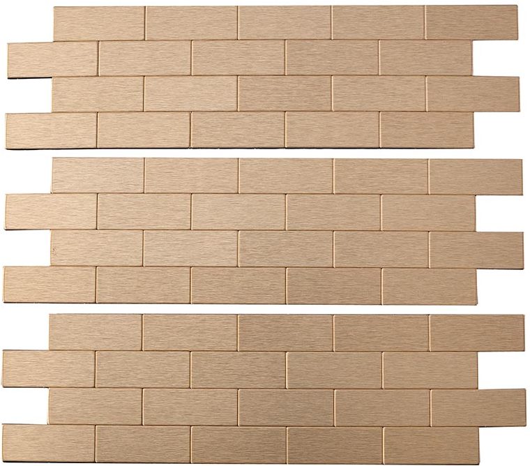 Aspect Matted Mini-Subway Tile in Brushed Champagne